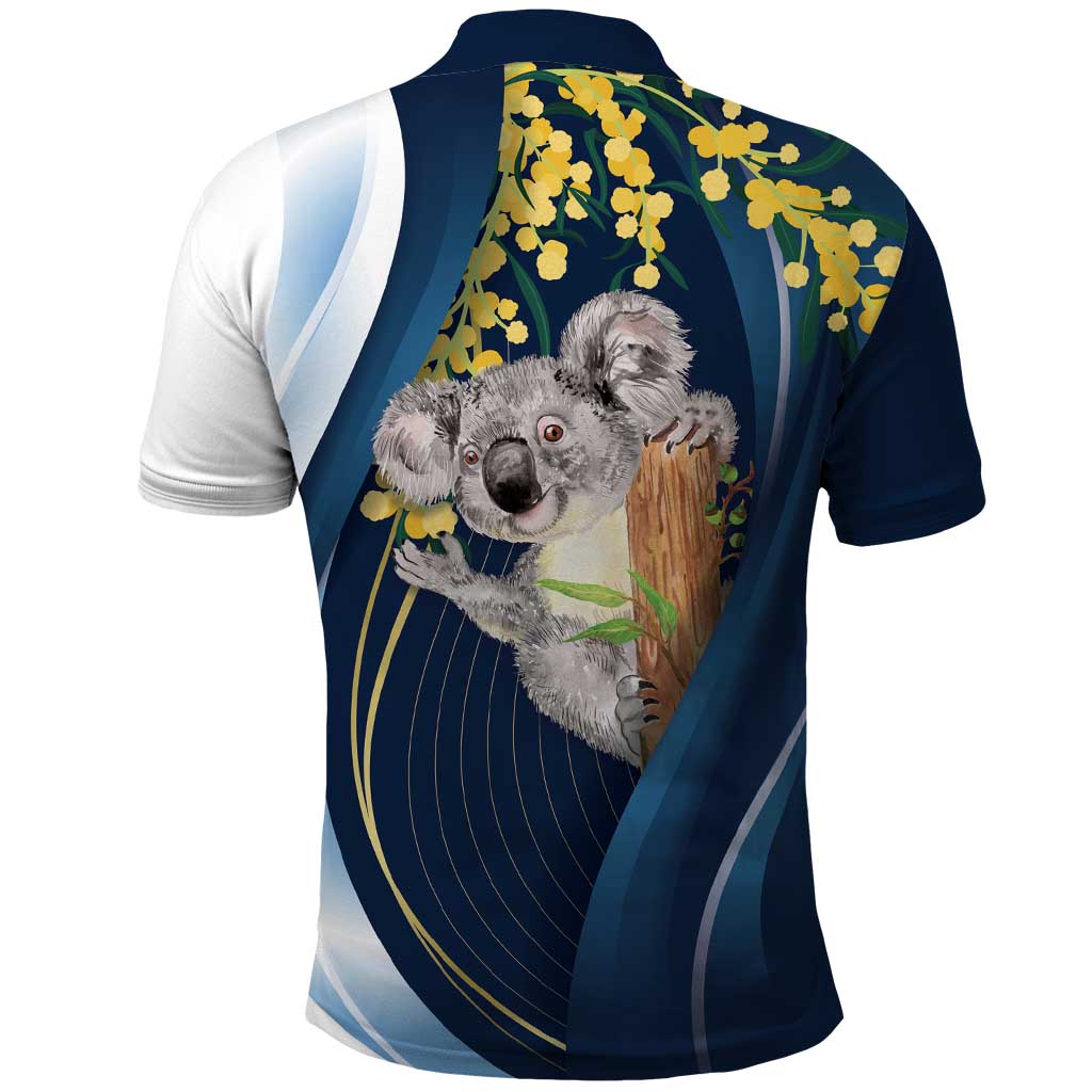 Australia Day Polo Shirt Koala Blue Modern Vibe