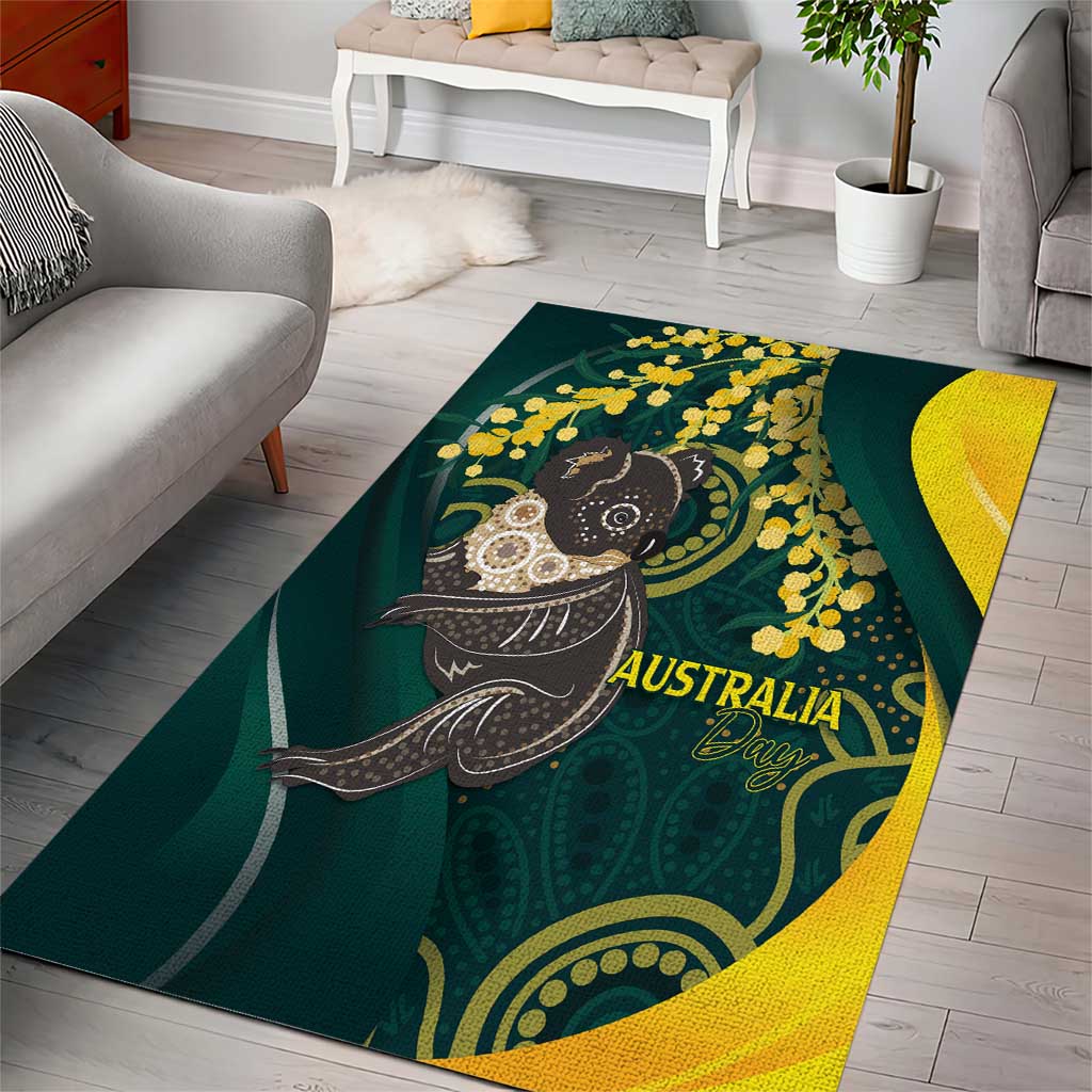 Australia Day Area Rug Koala Aboriginal Art