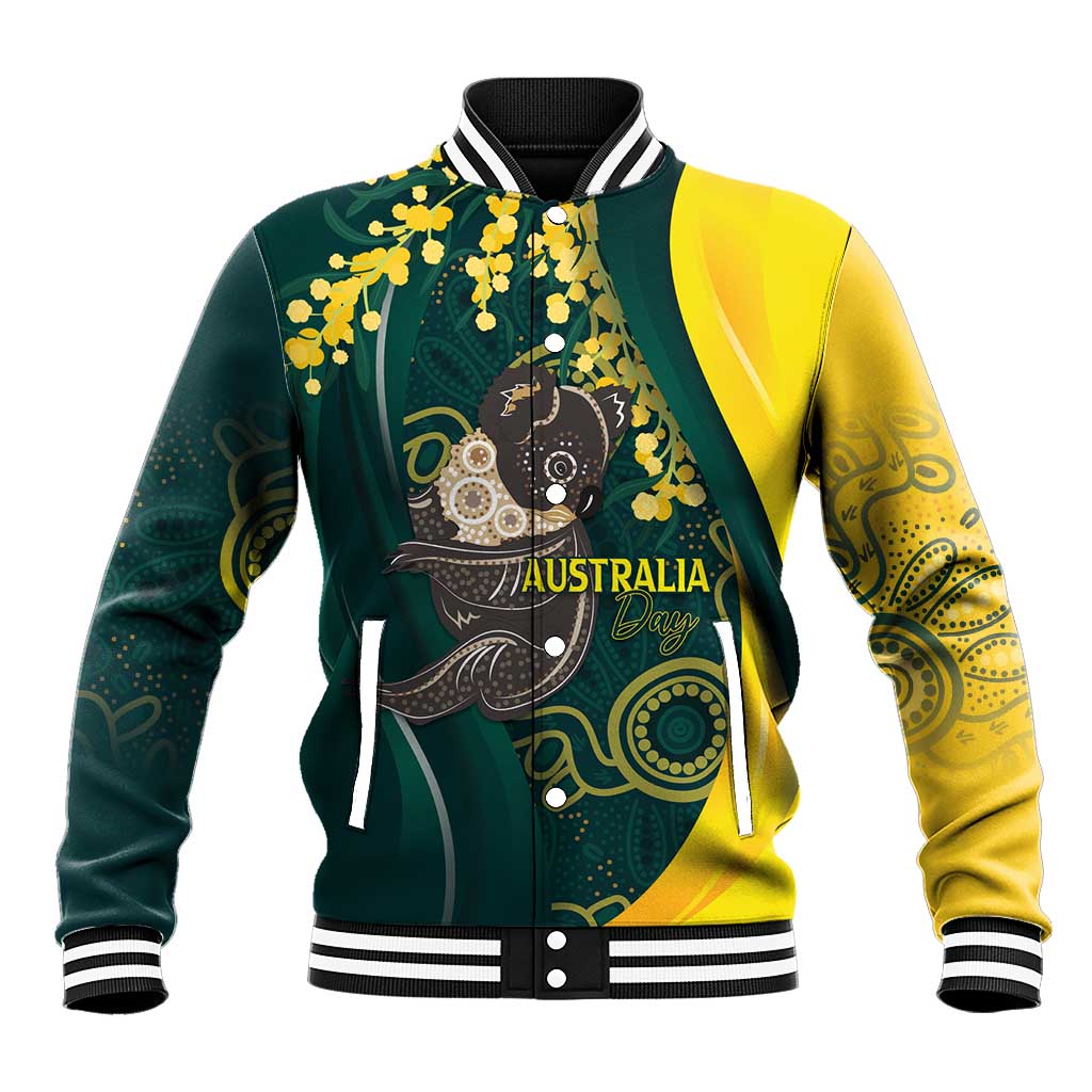 Australia Day Baseball Jacket Koala Aboriginal Art