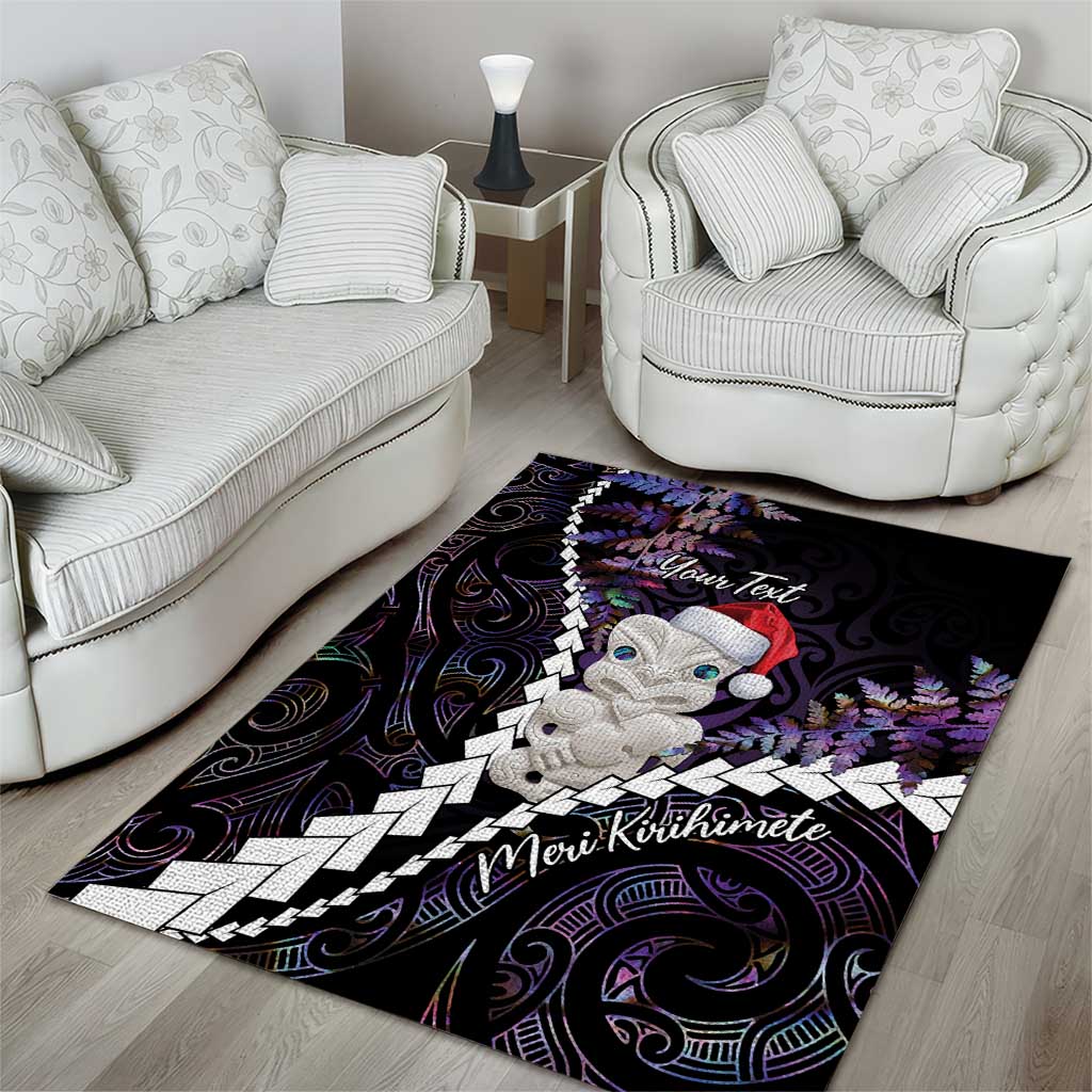 New Zealand Personalised Area Rug Meri Kirihimete Kowhaiwhai Mix Paua Shell - Amethys