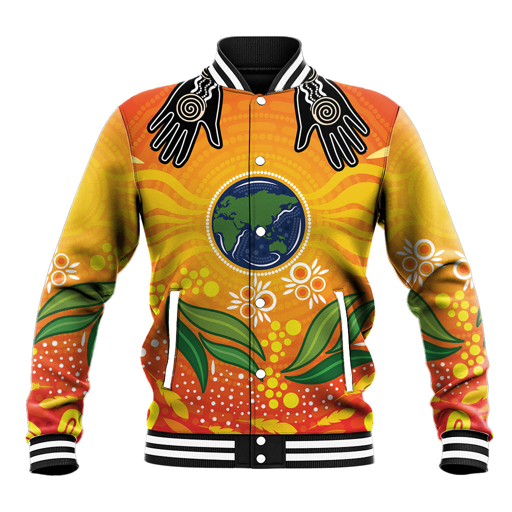 Australia Earth Day Indigenous Baseball Jacket Save The Earth