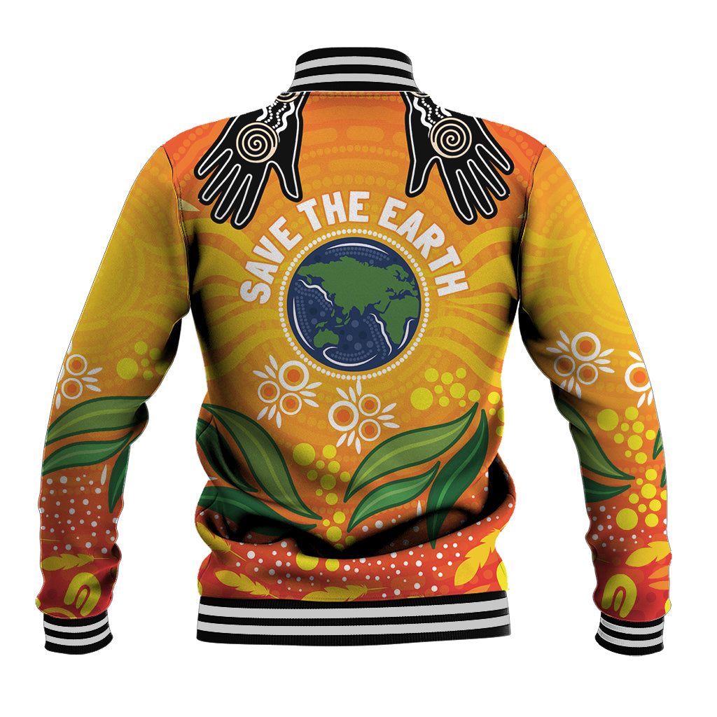 Australia Earth Day Indigenous Baseball Jacket Save The Earth