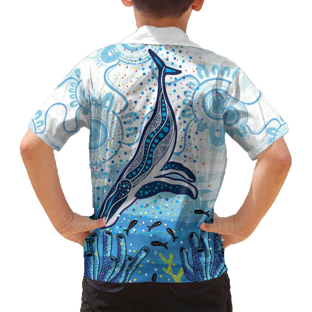 World Ocean Day Australia Aboriginal Family Matching Off Shoulder Maxi Dress and Hawaiian Shirt Whale Watching