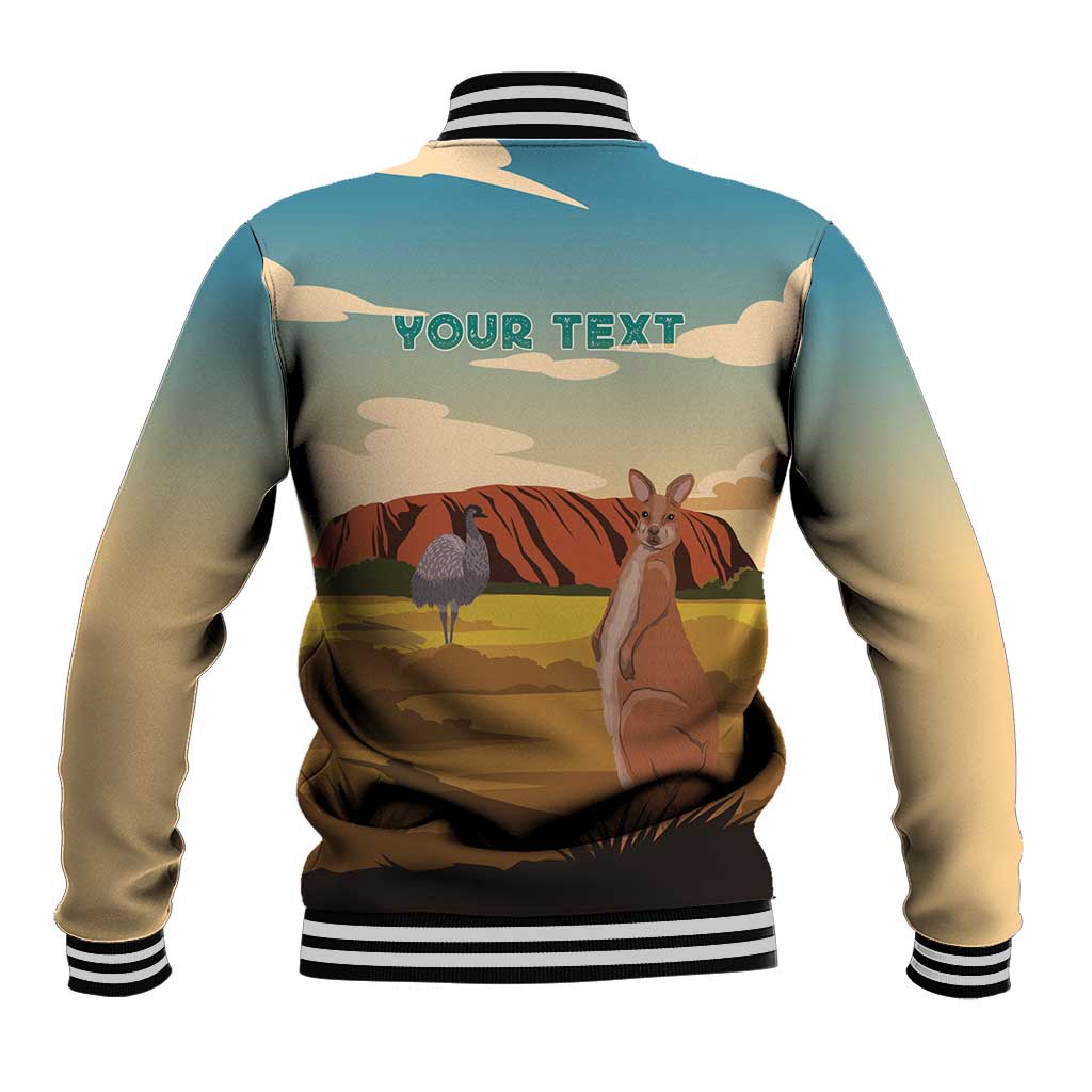 Australia Personalized Baseball Jacket Uluru Scenery