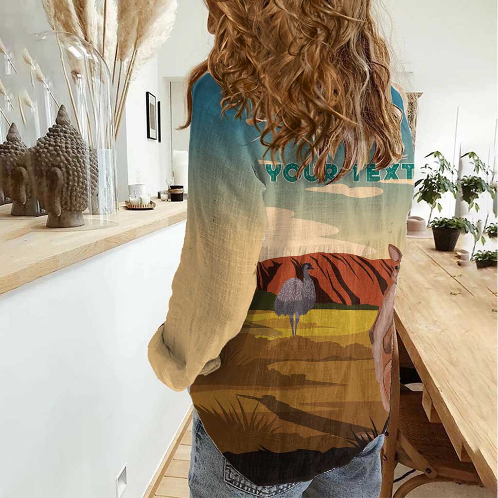 Australia Personalized Women Casual Shirt Uluru Scenery