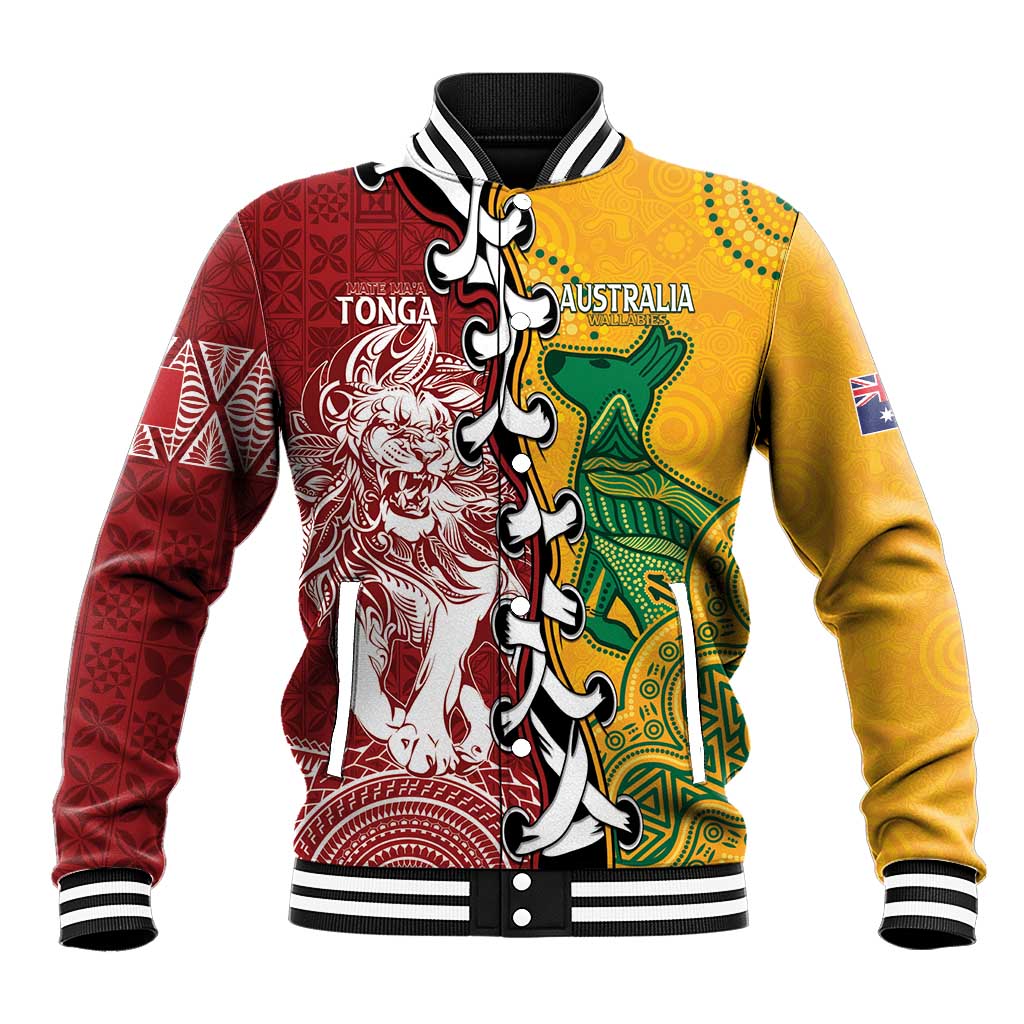 Mate Ma'a Tonga Vs Australia Rugby Personalized Baseball Jacket Special Mascots