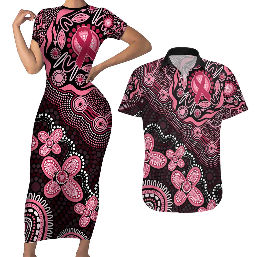 Honoring 50 Years of NAIDOC 2025 Personalised Couples Matching Short Sleeve Bodycon Dress and Hawaiian Shirt Pink Power