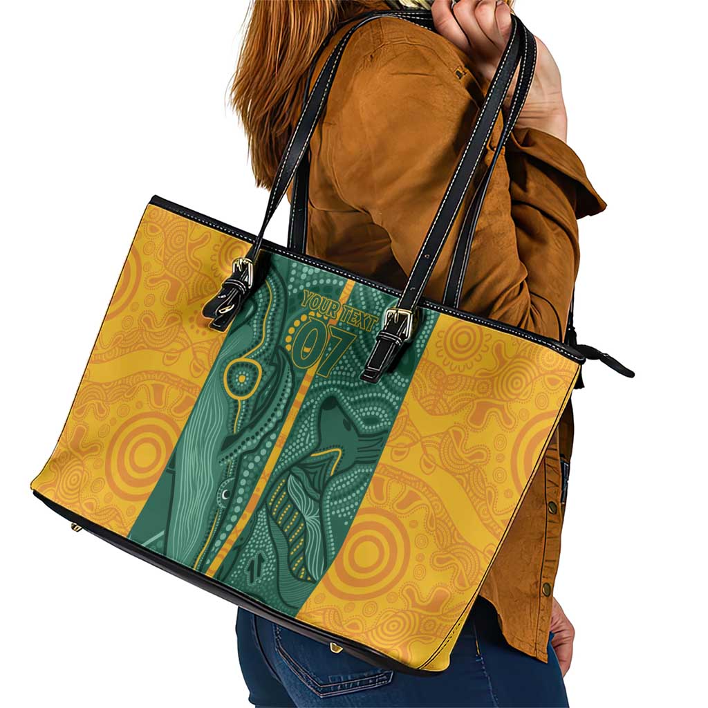 Australia 2024 Custom Leather Tote Bag Aboriginal GO Team Aussie