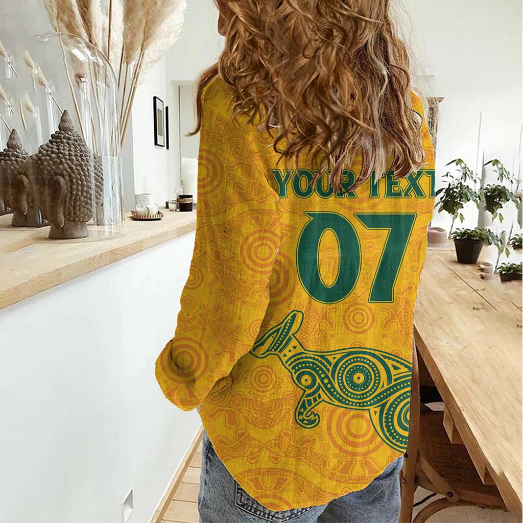 Australia 2024 Custom Women Casual Shirt Aboriginal GO Team Aussie