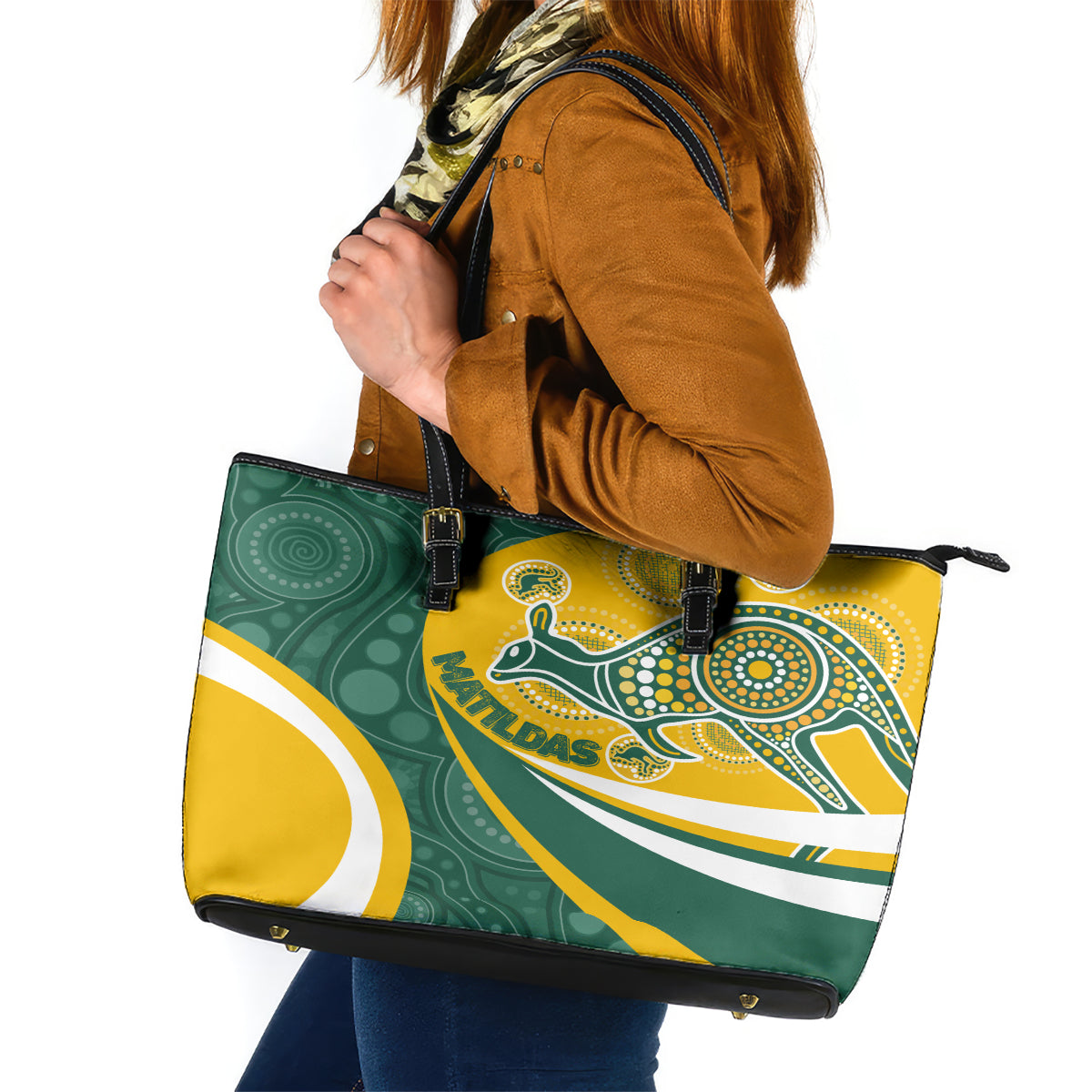 custom-australia-matildas-indigenous-leather-tote-bag-go-tilly-special