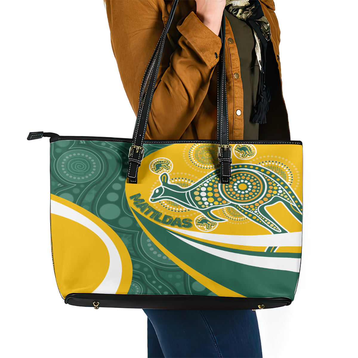 custom-australia-matildas-indigenous-leather-tote-bag-go-tilly-special