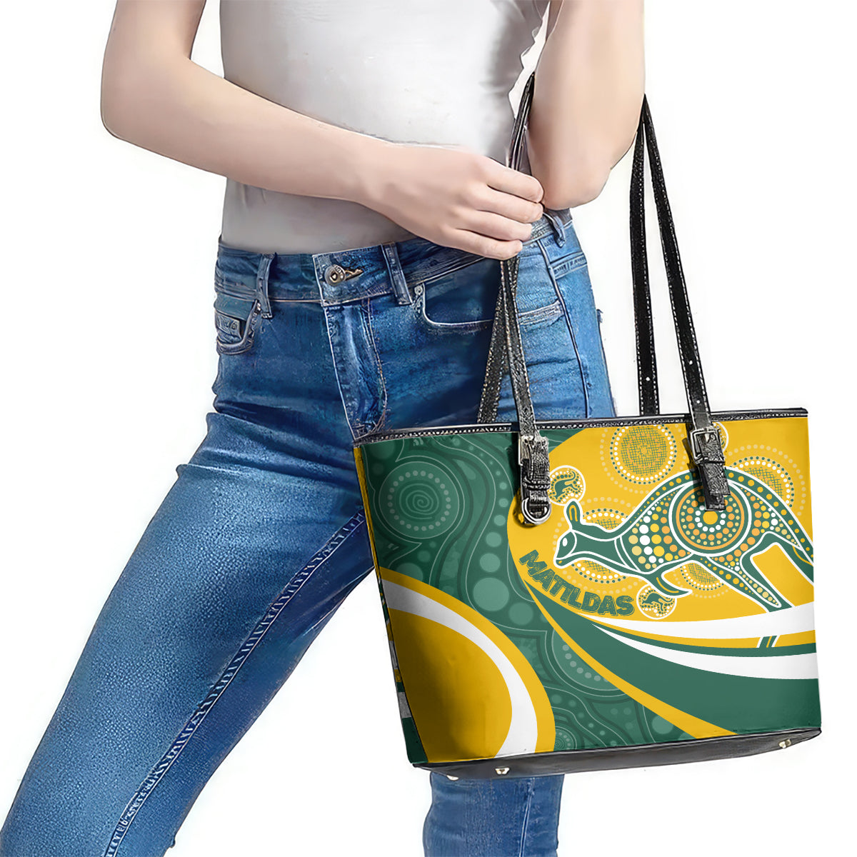 custom-australia-matildas-indigenous-leather-tote-bag-go-tilly-special