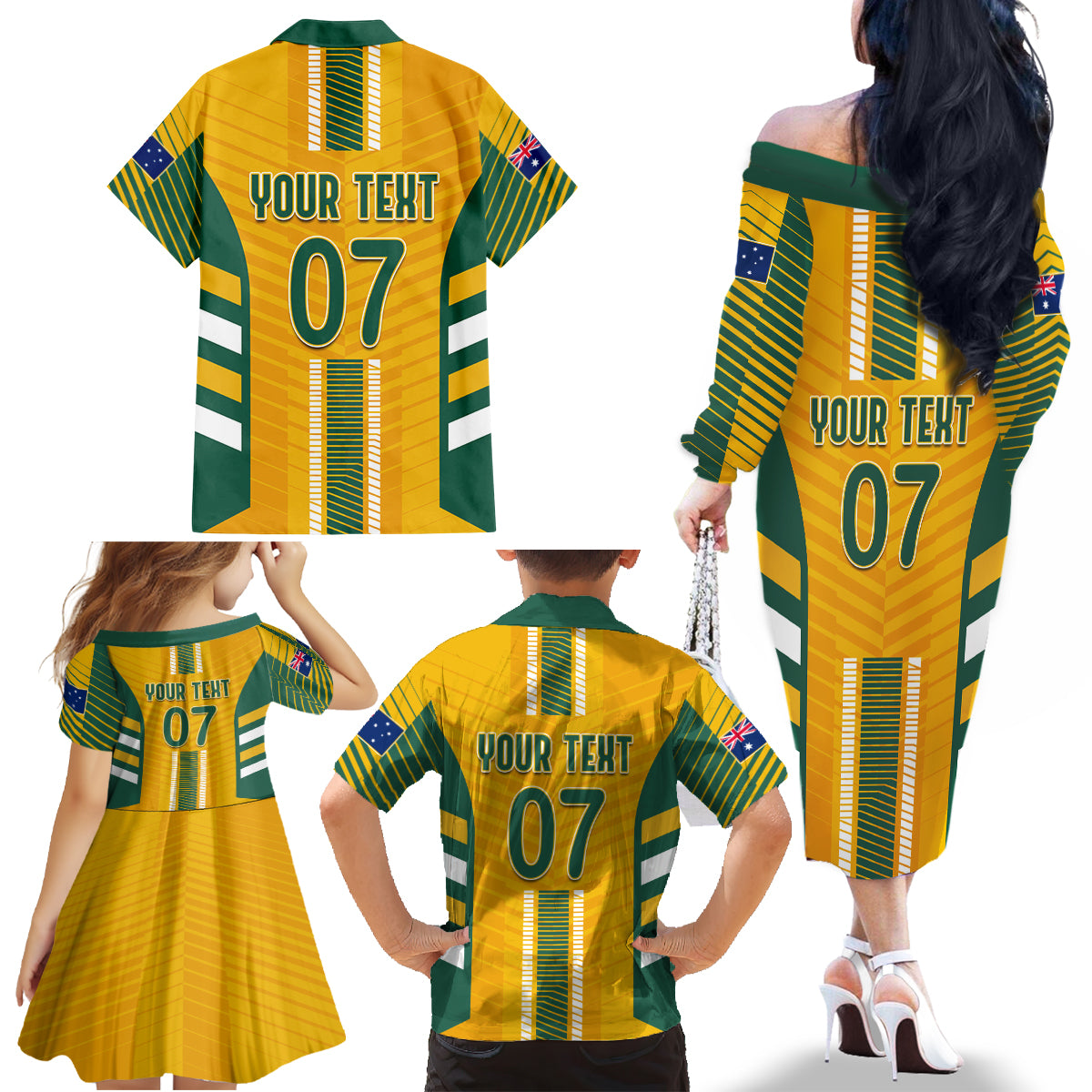 custom-australia-matildas-family-matching-off-shoulder-long-sleeve-dress-and-hawaiian-shirt-sam-kerr-legend