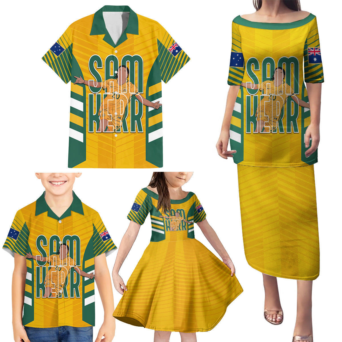 custom-australia-matildas-family-matching-puletasi-dress-and-hawaiian-shirt-sam-kerr-legend