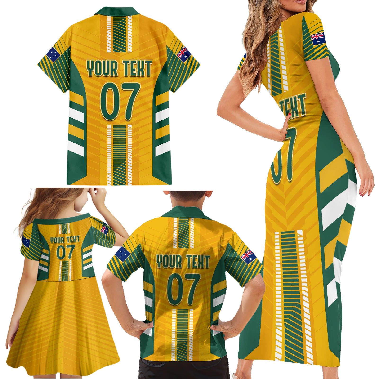 custom-australia-matildas-family-matching-short-sleeve-bodycon-dress-and-hawaiian-shirt-sam-kerr-legend