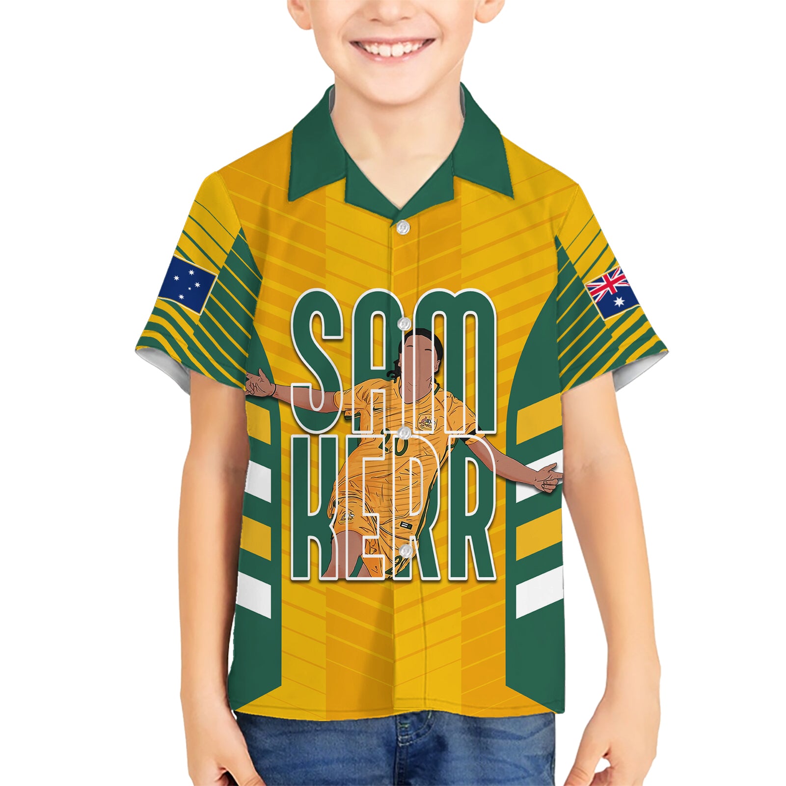 custom-australia-matildas-family-matching-short-sleeve-bodycon-dress-and-hawaiian-shirt-sam-kerr-legend