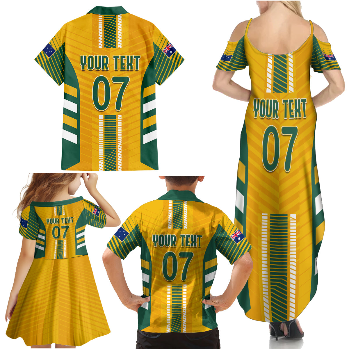 custom-australia-matildas-family-matching-summer-maxi-dress-and-hawaiian-shirt-sam-kerr-legend