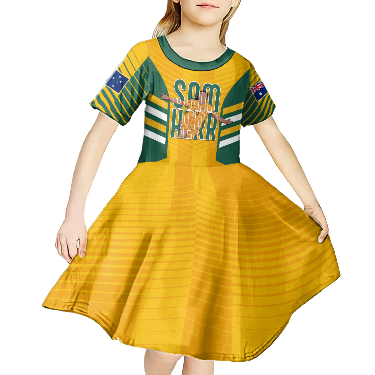 custom-australia-matildas-kid-short-sleeve-dress-sam-kerr-legend