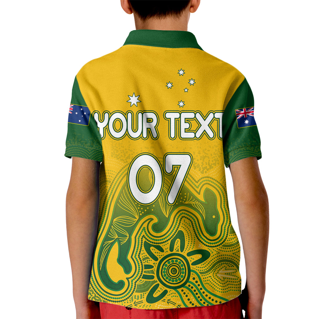 personalised-australia-soccer-indigenous-kid-polo-shirt-women-world-cup-2023-matildas-gradient-ver