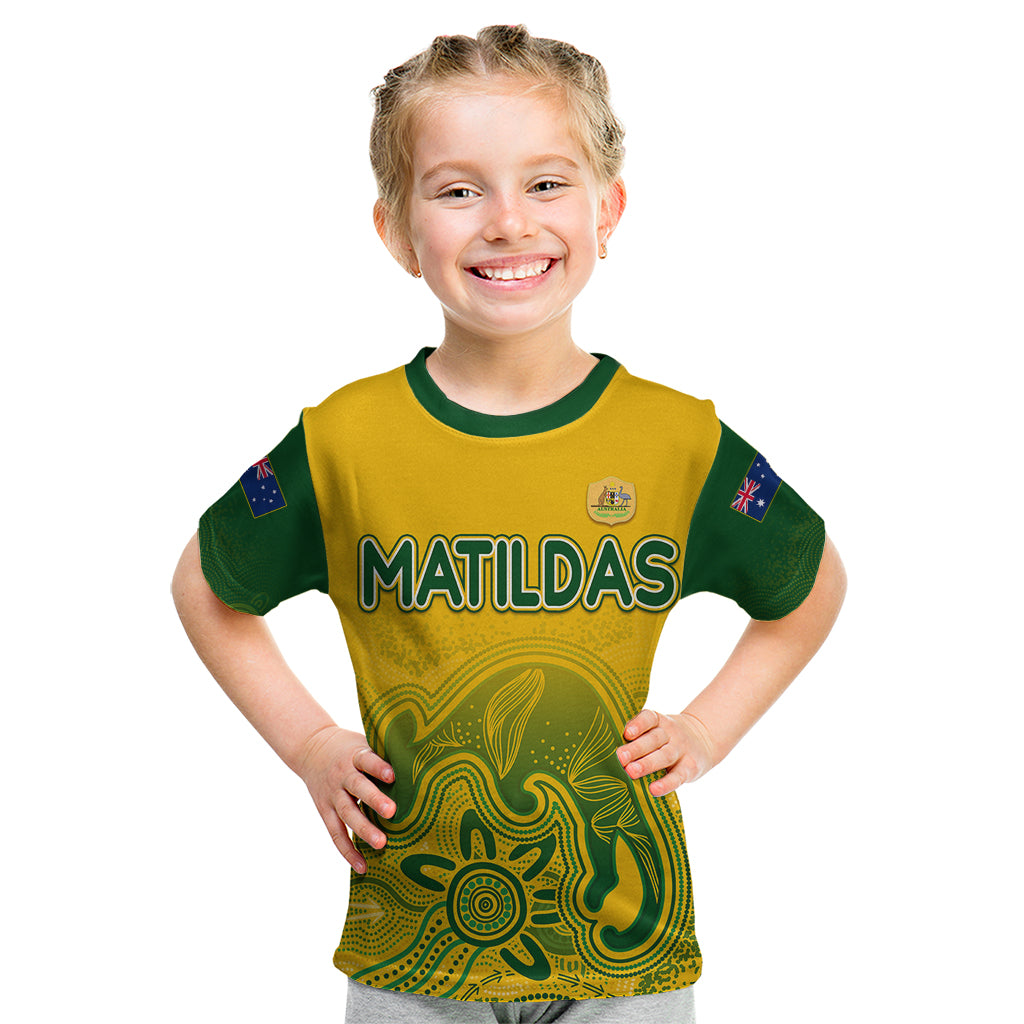 personalised-australia-soccer-indigenous-kid-t-shirt-women-world-cup-2023-matildas-gradient-ver