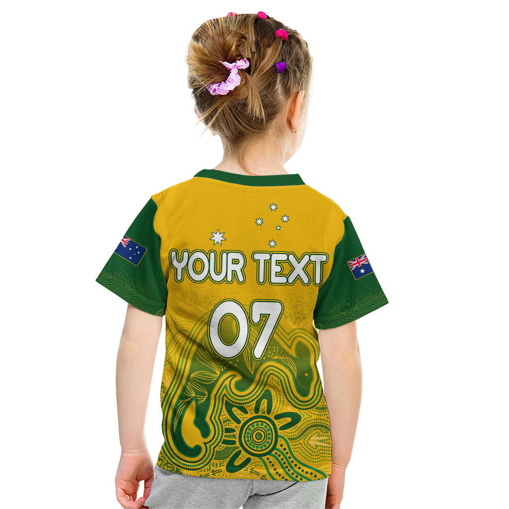 personalised-australia-soccer-indigenous-kid-t-shirt-women-world-cup-2023-matildas-gradient-ver