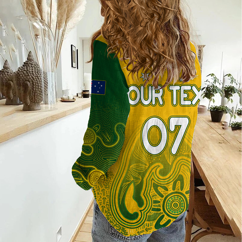 Personalised Australia Soccer Indigenous Women Casual Shirt Women World Cup 2023 Matildas Gradient Ver. LT7