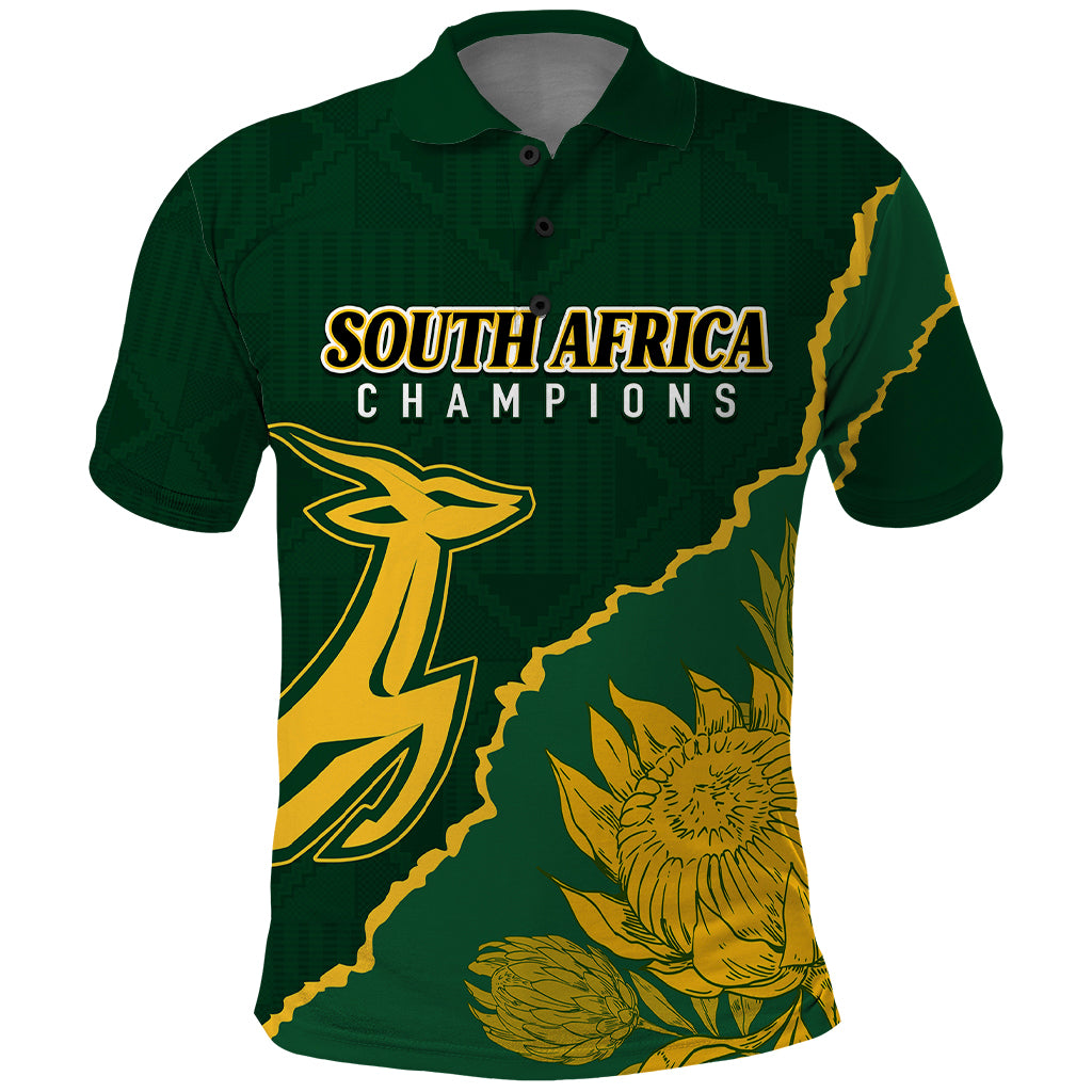 personalised-south-africa-rugby-2023-polo-shirt-bokke-champions-kente-ethnic