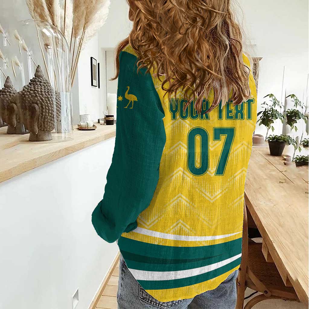 Australia 2024 Olympics Custom Women Casual Shirt Rise of the Roos