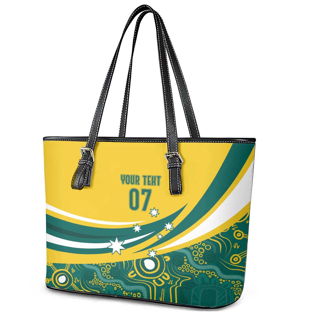 Australia 2024 Olympics Custom Leather Tote Bag Rise of the Roos Aborignal Style