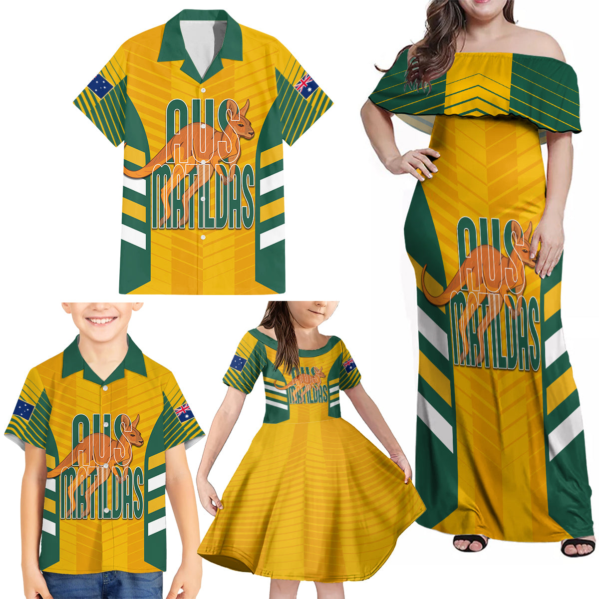 custom-australia-soccer-family-matching-off-shoulder-maxi-dress-and-hawaiian-shirt-go-matildas-dynamic-national-colors