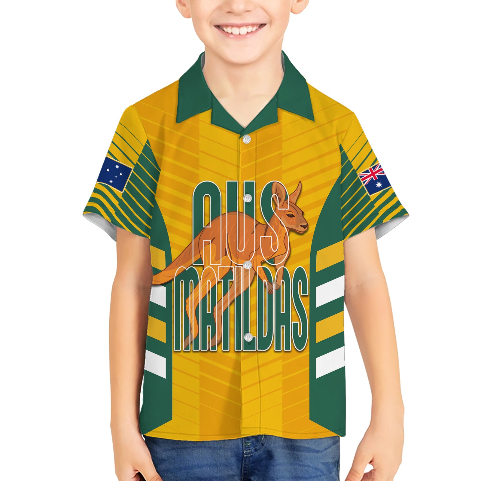 custom-australia-soccer-family-matching-short-sleeve-bodycon-dress-and-hawaiian-shirt-go-matildas-dynamic-national-colors