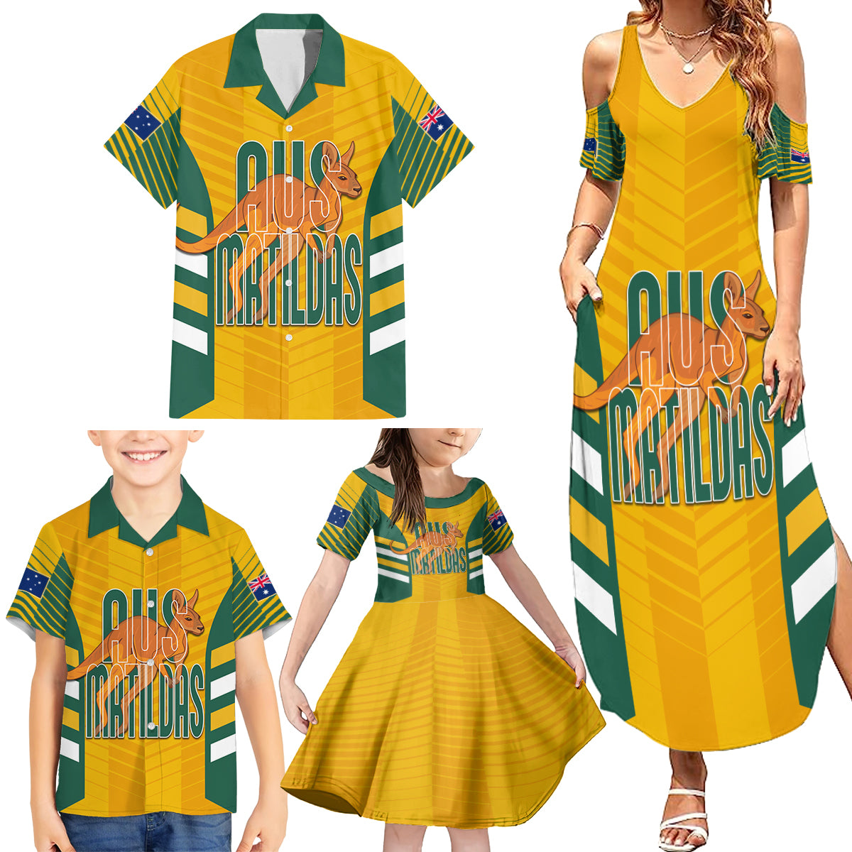 custom-australia-soccer-family-matching-summer-maxi-dress-and-hawaiian-shirt-go-matildas-dynamic-national-colors