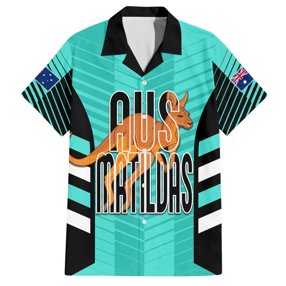 custom-australia-soccer-family-matching-long-sleeve-bodycon-dress-and-hawaiian-shirt-go-matildas-dynamic-turquoise