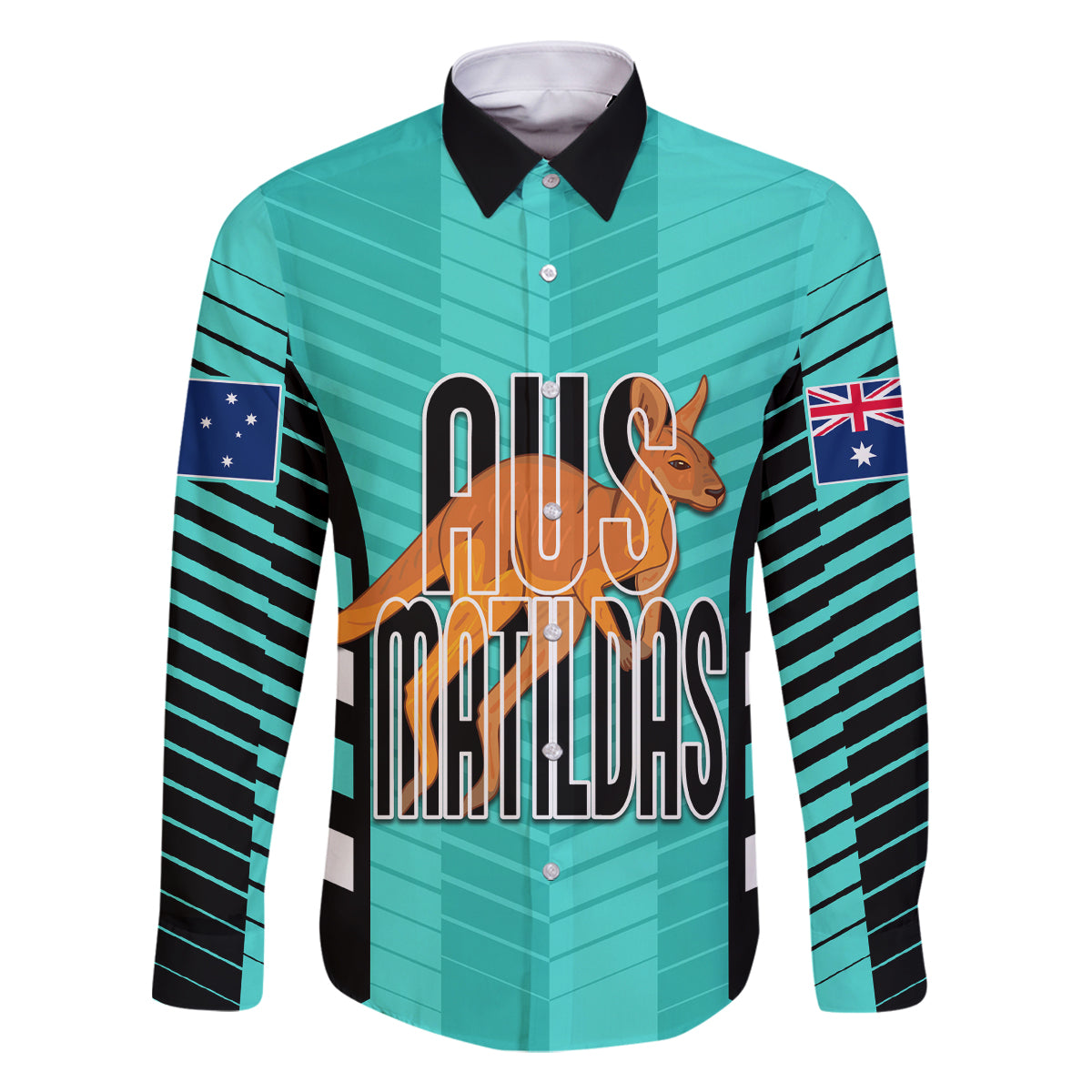 custom-australia-soccer-family-matching-long-sleeve-bodycon-dress-and-hawaiian-shirt-go-matildas-dynamic-turquoise