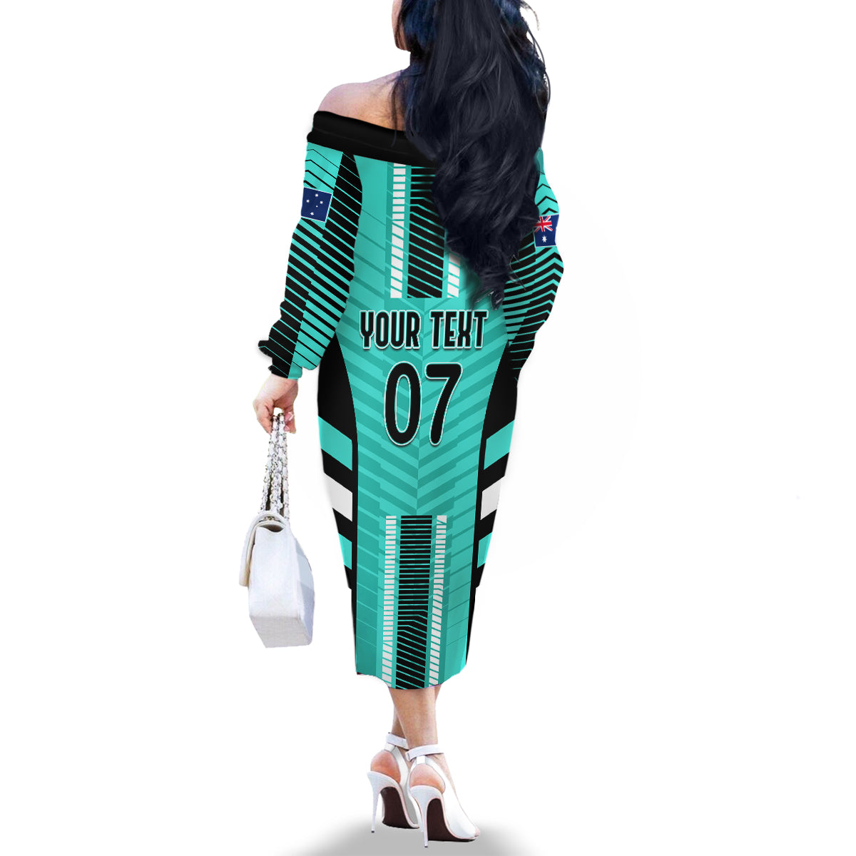 custom-australia-soccer-family-matching-off-shoulder-long-sleeve-dress-and-hawaiian-shirt-go-matildas-dynamic-turquoise