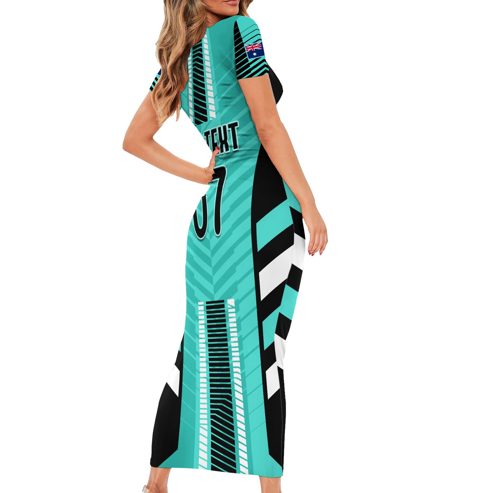 custom-australia-soccer-family-matching-short-sleeve-bodycon-dress-and-hawaiian-shirt-go-matildas-dynamic-turquoise