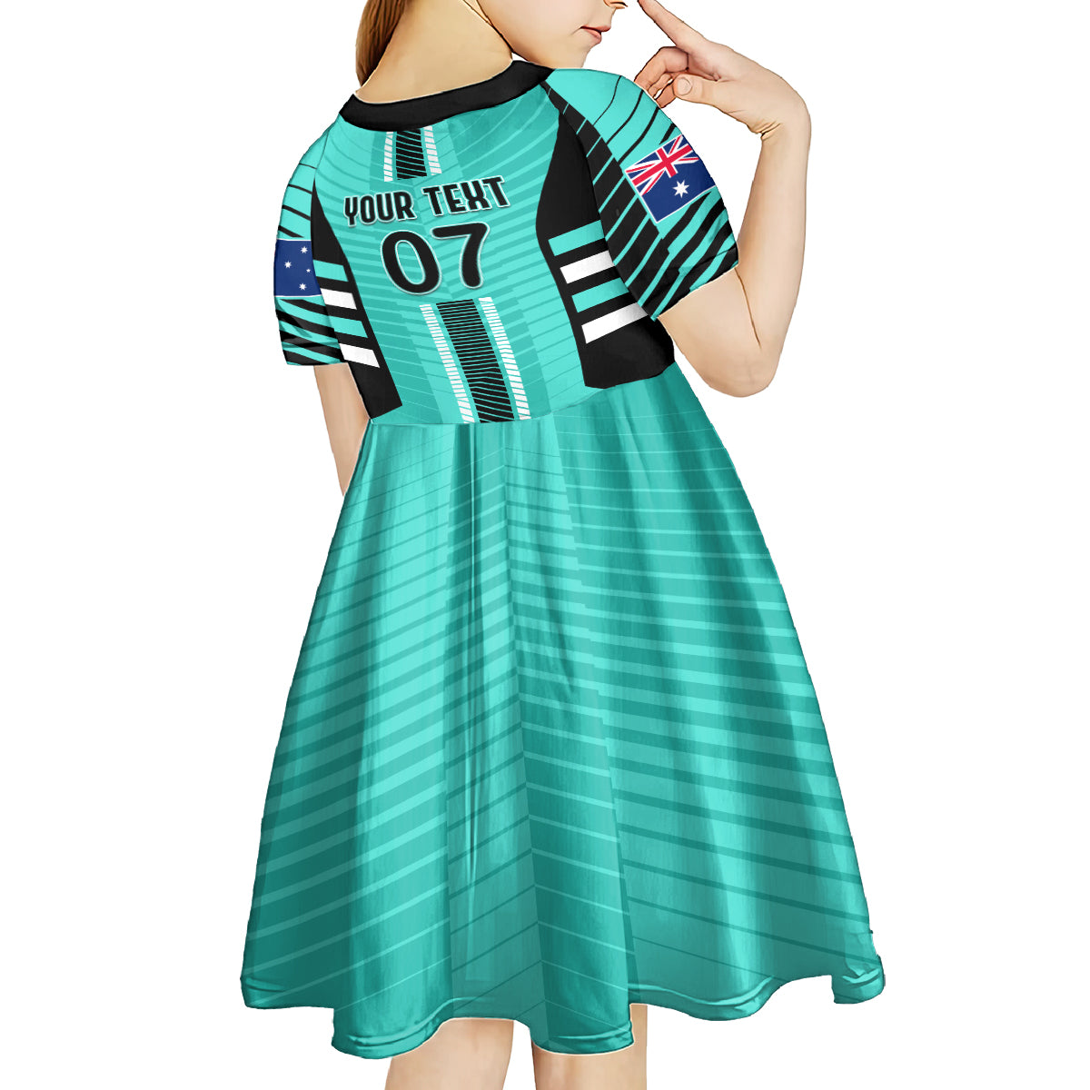 custom-australia-soccer-kid-short-sleeve-dress-go-matildas-dynamic-turquoise