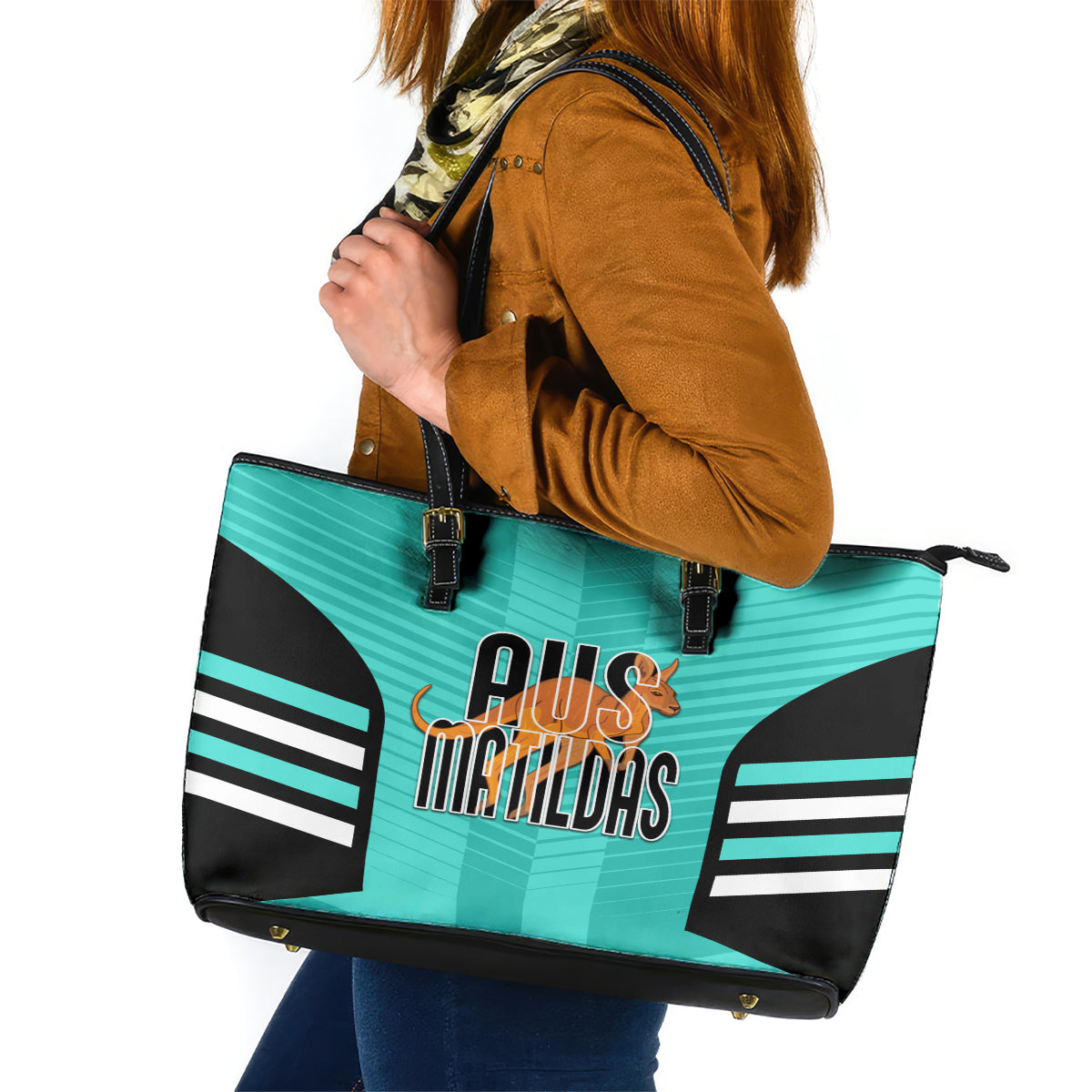 custom-australia-soccer-leather-tote-bag-go-matildas-dynamic-turquoise