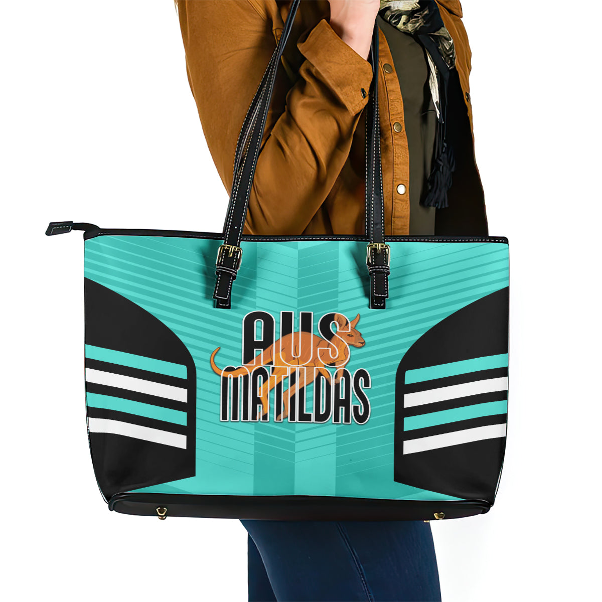 custom-australia-soccer-leather-tote-bag-go-matildas-dynamic-turquoise