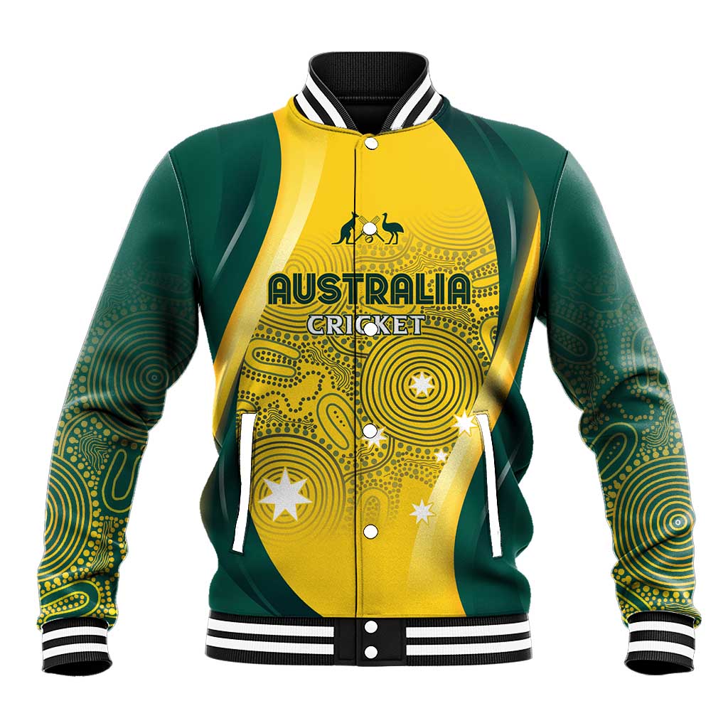 Australia Cricket Custom Indigenous Baseball Jacket Aboriginal Arts GO Aussie