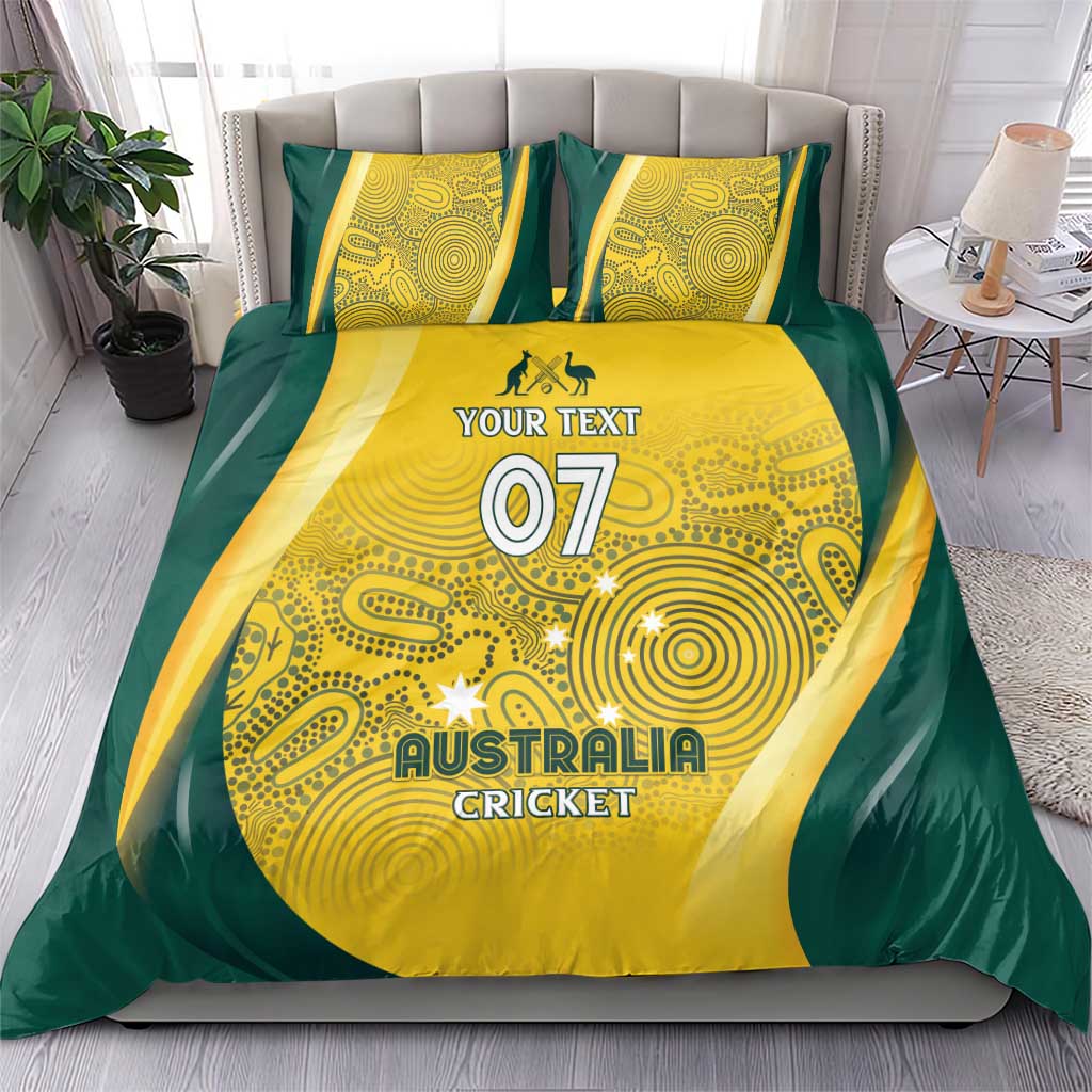 Australia Cricket Custom Indigenous Bedding Set Aboriginal Arts GO Aussie LT7