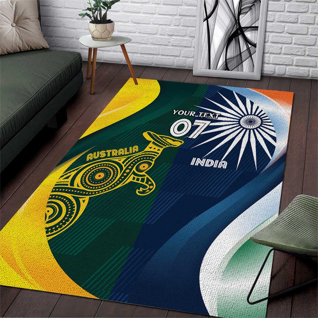 Custom India and Australia Cricket Area Rug Special Half-Half Mix