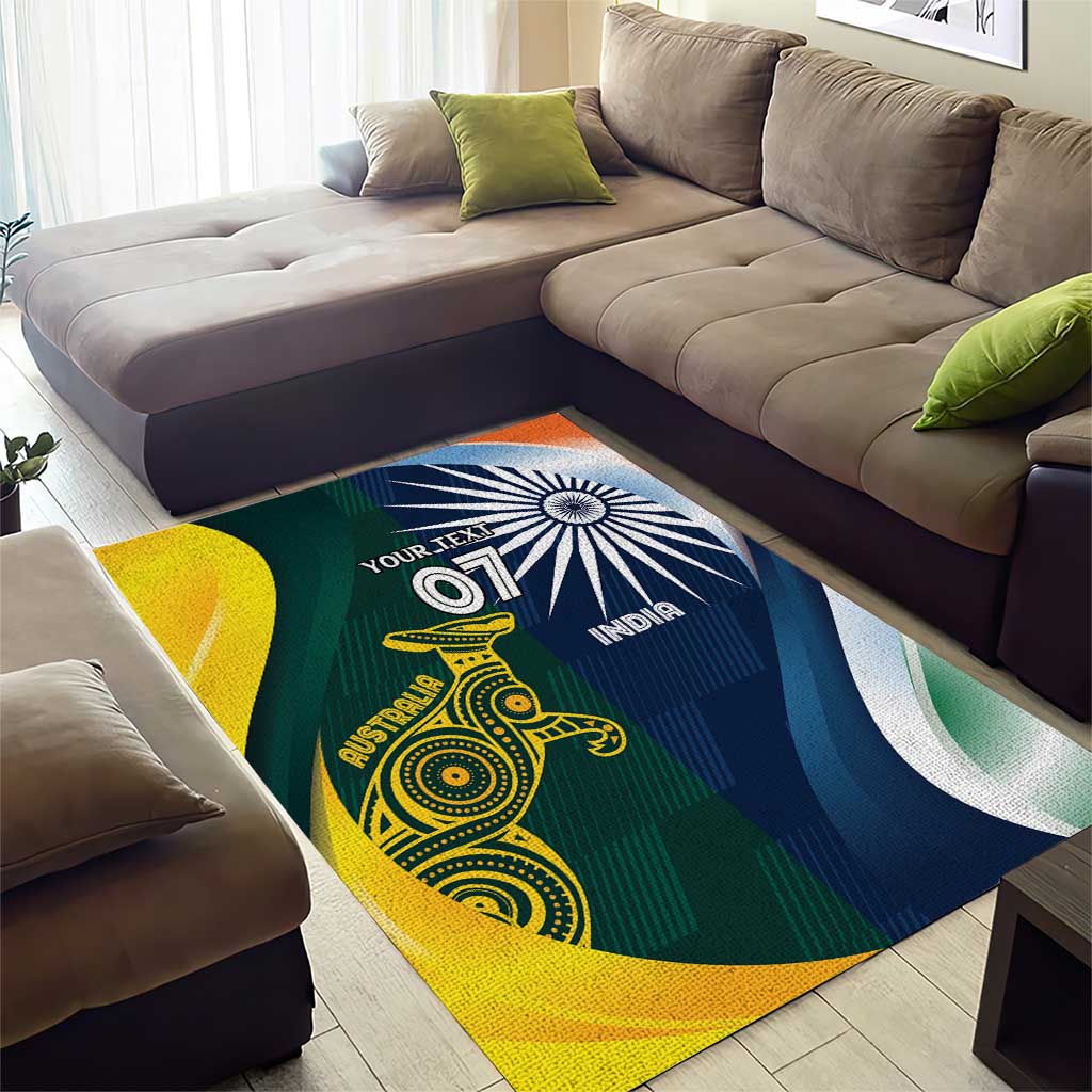 Custom India and Australia Cricket Area Rug Special Half-Half Mix