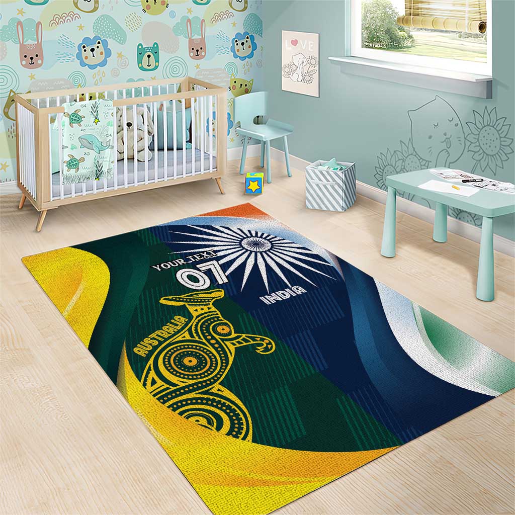 Custom India and Australia Cricket Area Rug Special Half-Half Mix