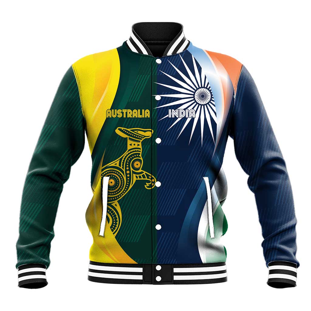 Custom India and Australia Cricket Baseball Jacket Special Half-Half Mix