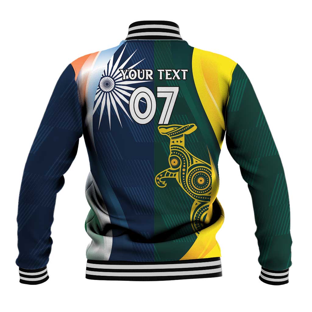 Custom India and Australia Cricket Baseball Jacket Special Half-Half Mix