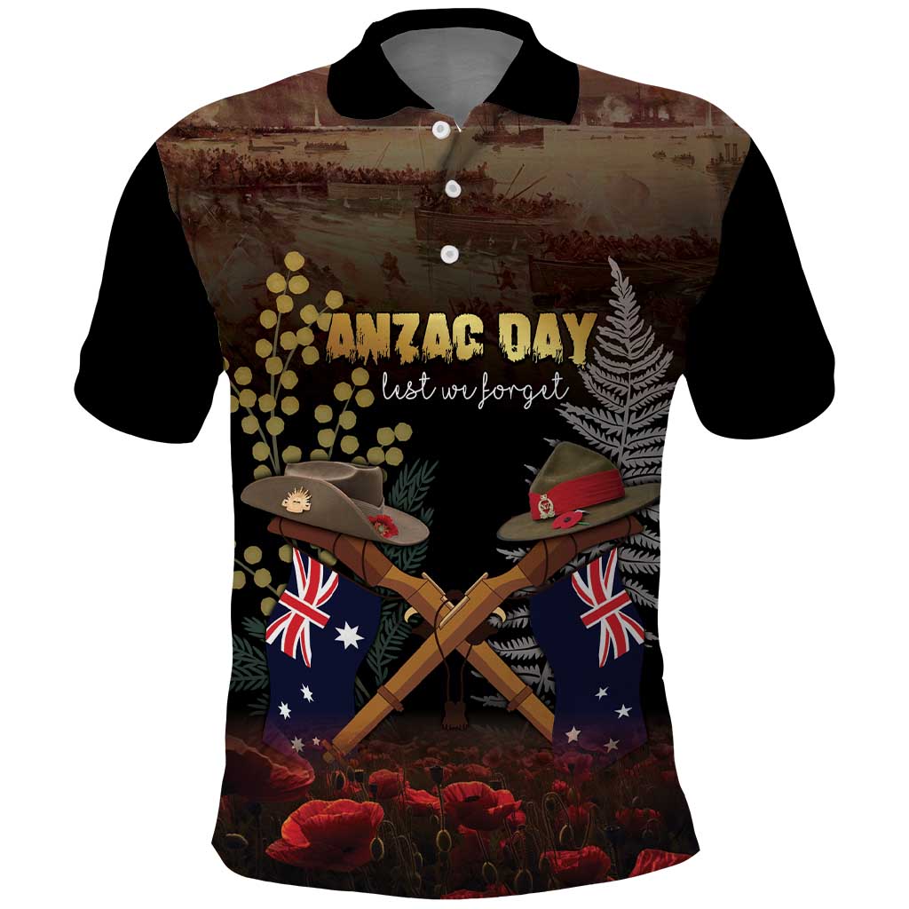 Australia - New Zealand ANZAC Polo Shirt Gallipoli ANZAC Cove Landing