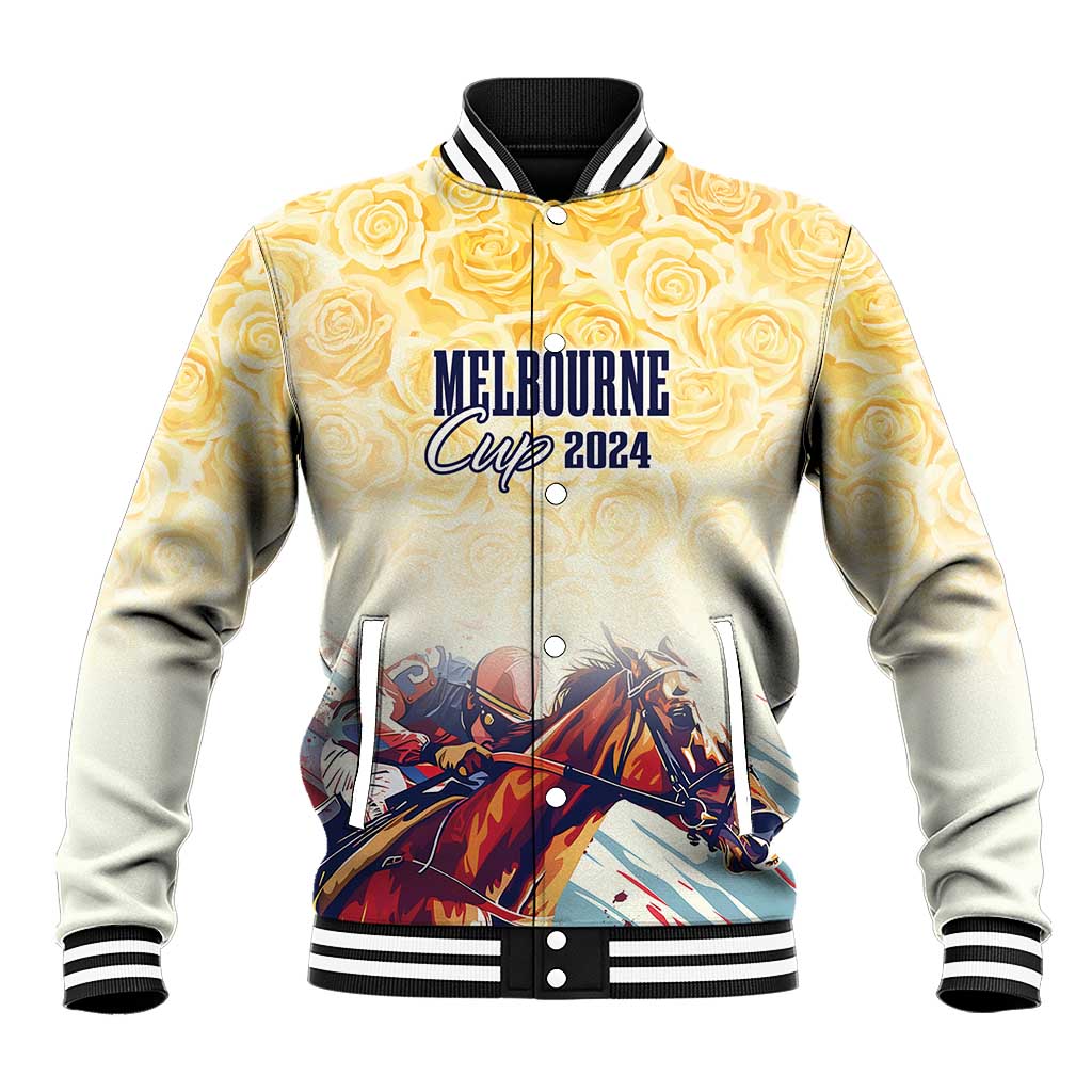 Melbourne Horse Racing Baseball Jacket Yellow Rose Champion