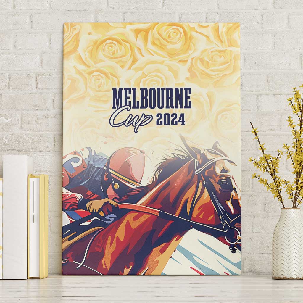 Melbourne Horse Racing Canvas Wall Art Yellow Rose Champion