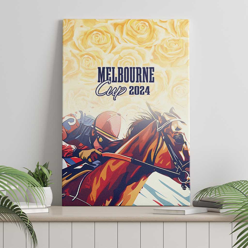 Melbourne Horse Racing Canvas Wall Art Yellow Rose Champion